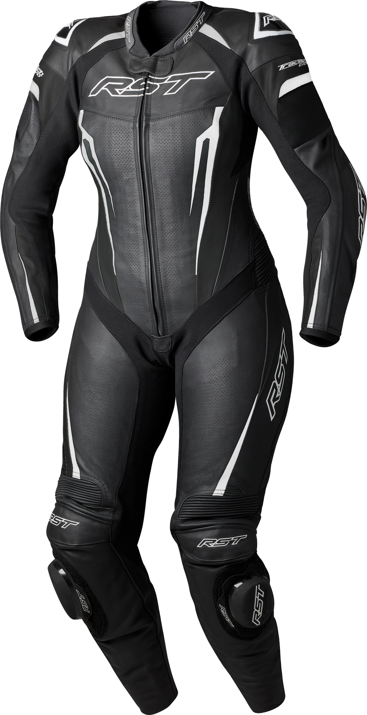 Womens Tractech Evo D3o Suit Black/White Leather Xs - 556-3706008 - RST