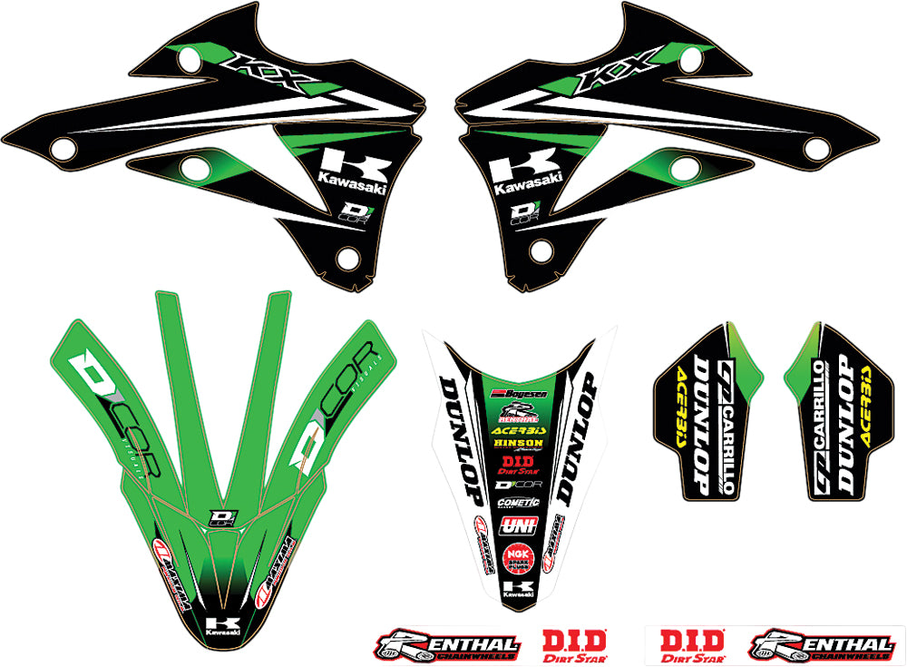 2014 Monster Energy Kawasaki Team Green Graphics/Trim Kit - 862-2108 - DCOR