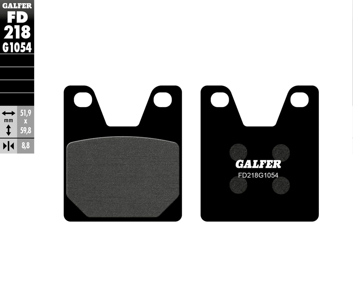 Brake Pads Semi Metallic Fd218g1054 - 17-218S - GALFER