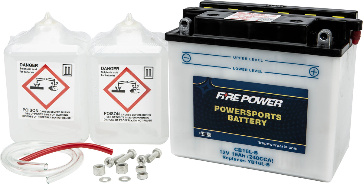 Battery W/Acid Cb16l-B 12v Heavy Duty - 490-2230 - Fire Power