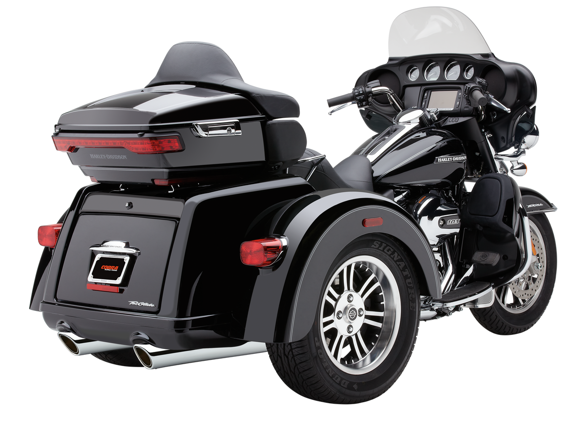 909-Twins 4" Slip-Ons Black Tri-Glide 09-25 - 82-96065 - Cobra