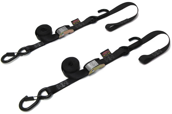 Tie-Down Cam Sec Hook Soft-Tye 1"X6' Black/Black Pair - 29-1110 - Powertye