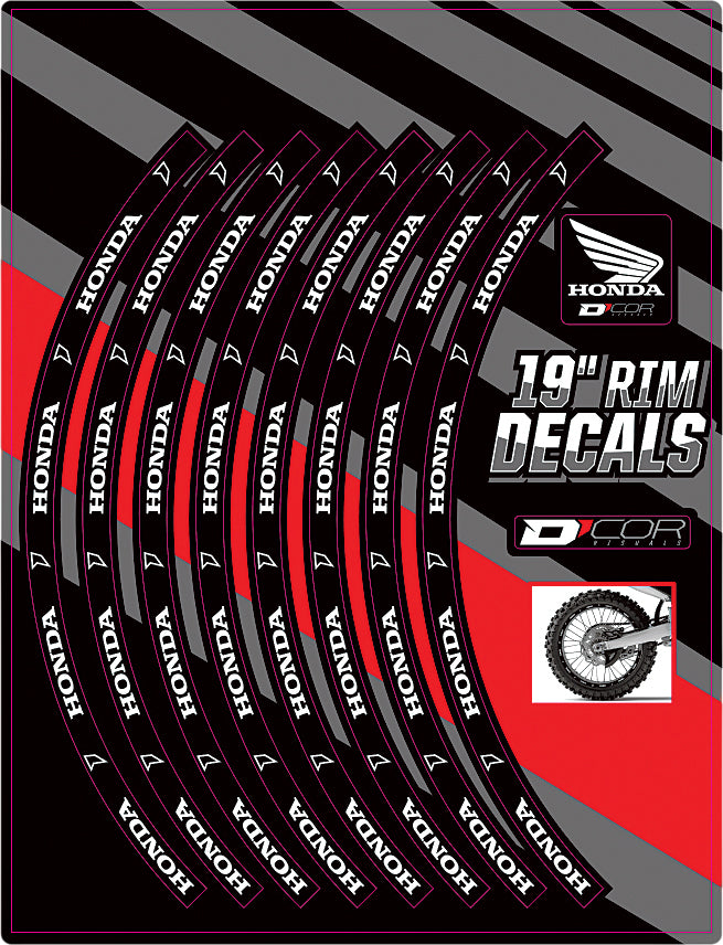 Rim Decals 19" Honda Logo Rear - 862-9001 - DCOR