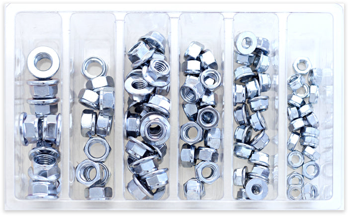 Hex Fuji-Lock Nut Assortment 100 Piece Kit - 021-20000 - BOLT