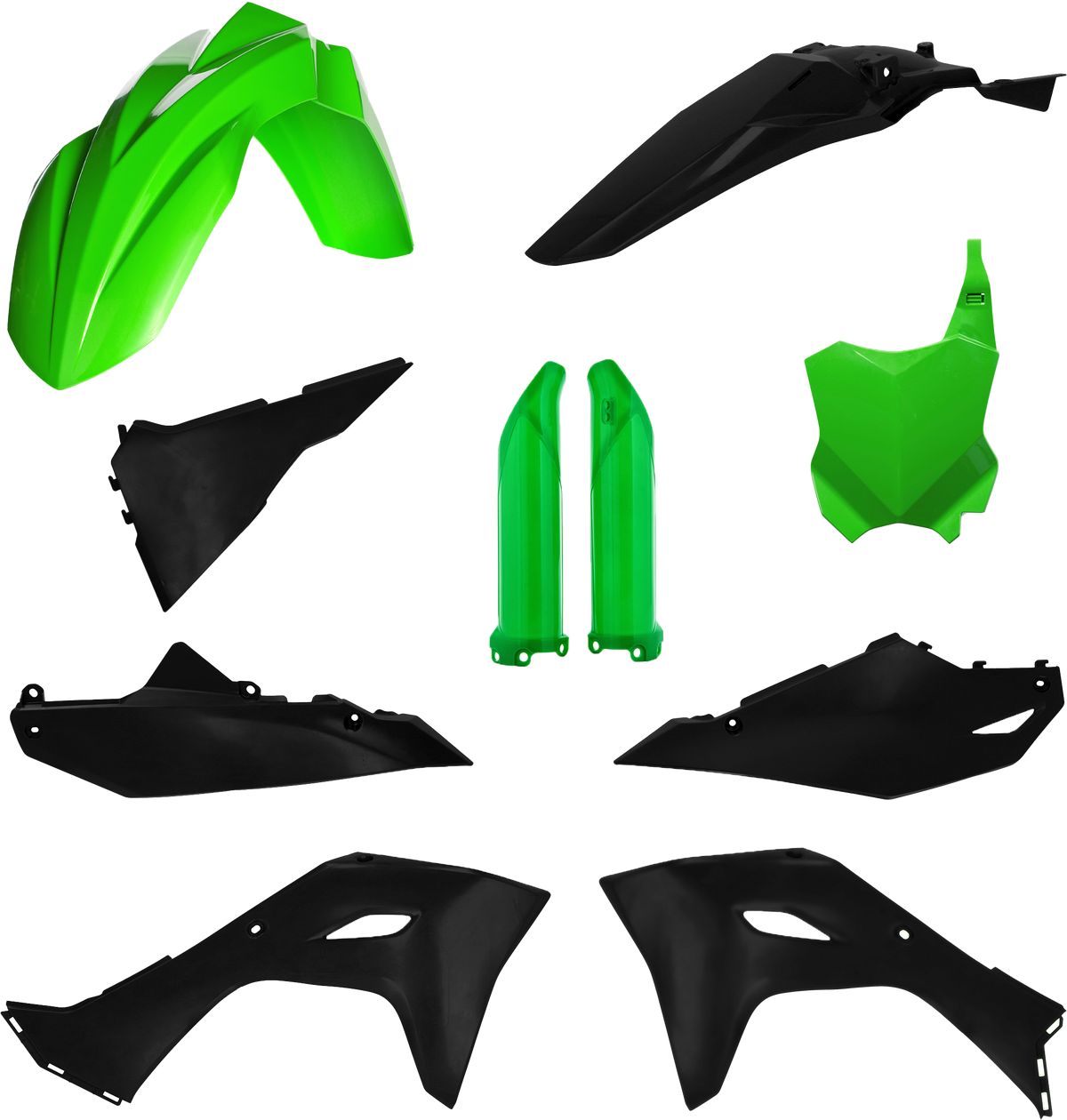 Full Plastic Kit Kaw Green/Black - 29835-71089 - Acerbis