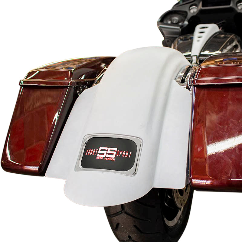 Swoop Short Sport Rear Fender W/Chrome Plate Frame - 827-05769 - Bagger Nation