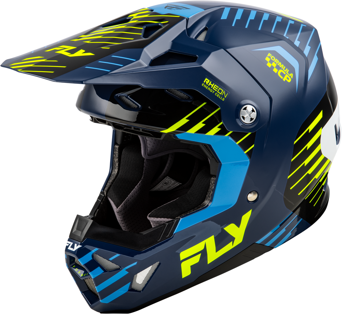 Youth Formula Cp Slice Helmet Navy/Hi-Vis/White Yl - 73-0050YL - Fly Racing