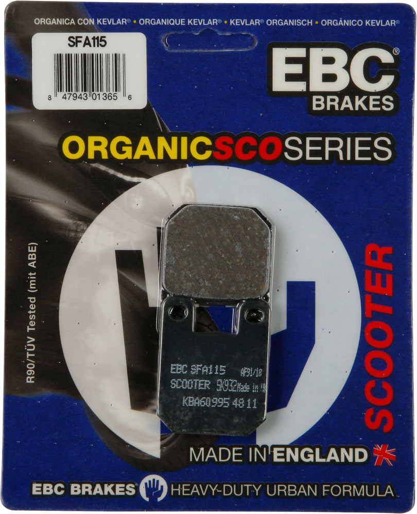 Brake Pads Sfa115 Organic - 153-115 - EBC Motorcycle Brakes