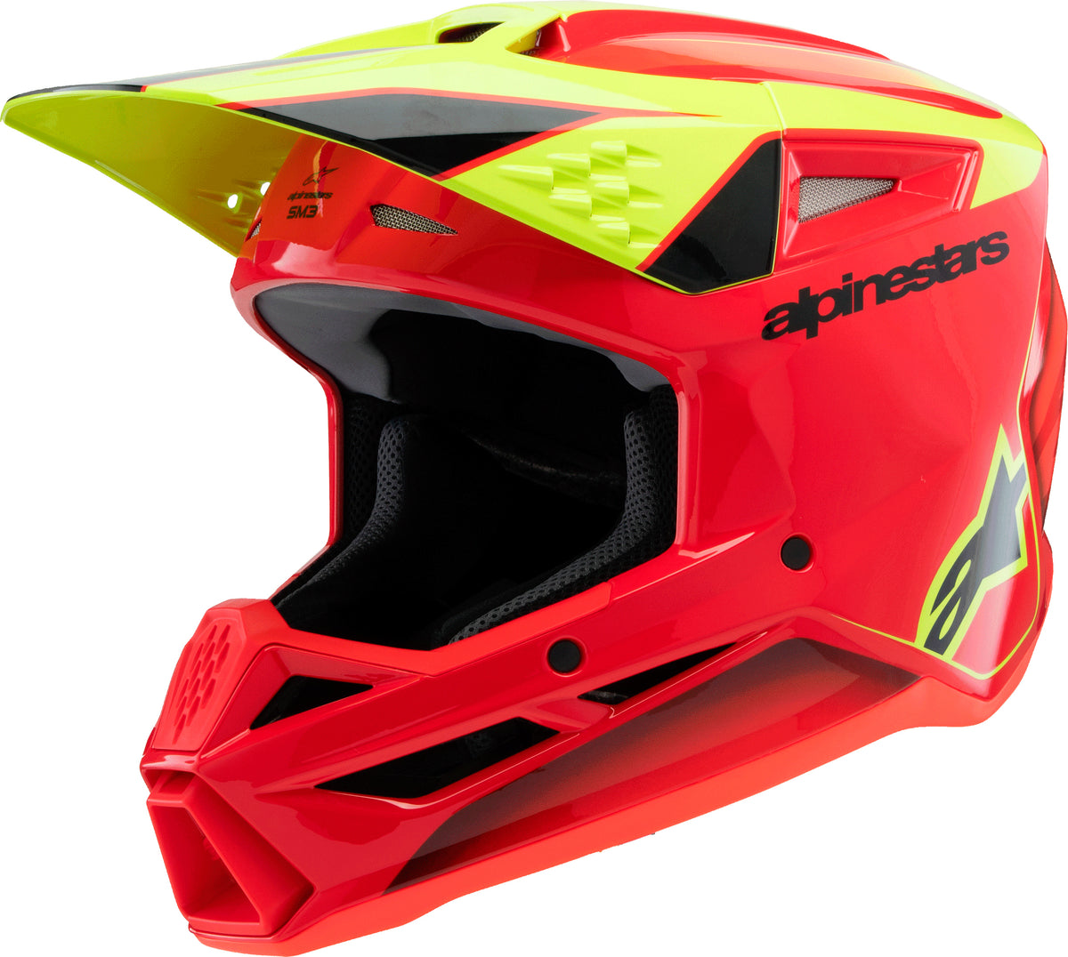 Sm3 Youth Fray Helmet Rd/Ylw Fluo/Blk Ym - 482-00084YM - alpine star