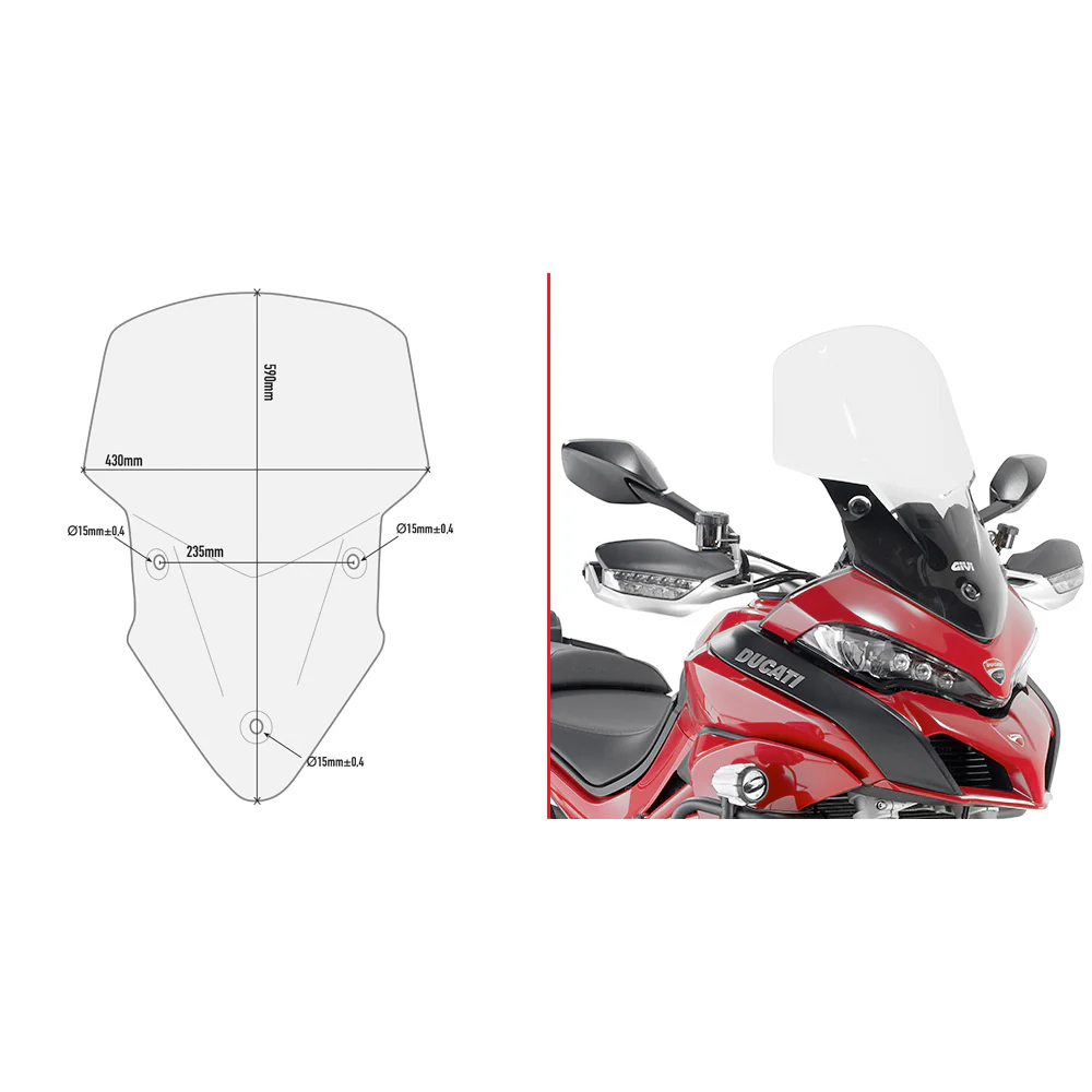 Windshield Specific Clear Duc - 270-6648 - GIVI