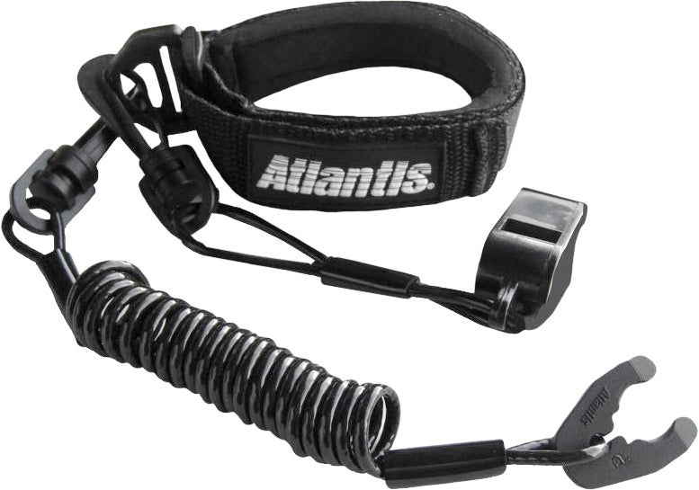 Pro Floating Wrist Lanyard Black W/Whistle - 13-0271 - Atlantis