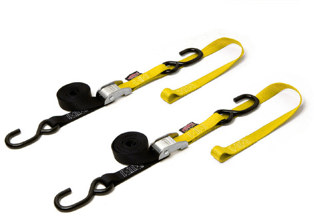 Tie-Down Cam S-Hook Soft-Tye 1"X6' Black/Yellow Pair - 29-1102 - Powertye