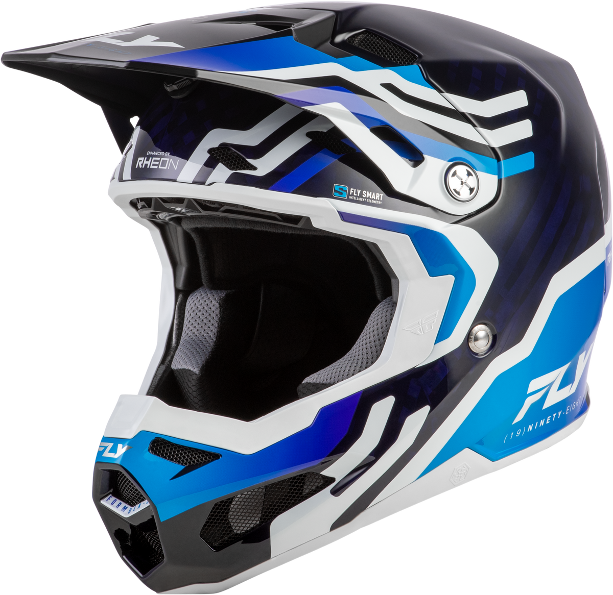 Formula S Carbon Byte Helmet Blue Carbon/Blue/White Xs - 73-4452XS - Fly Racing