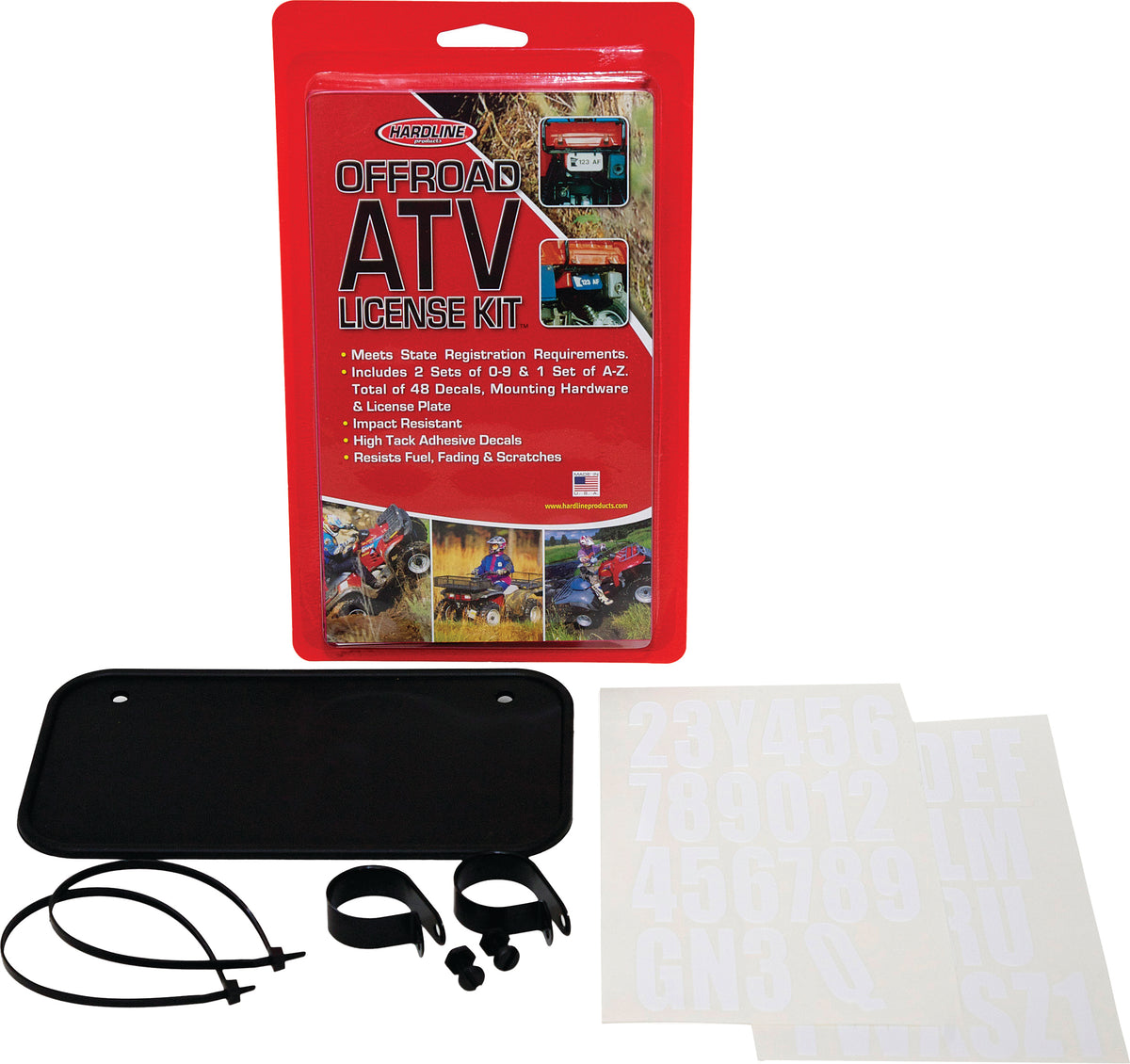 Atv License Plate Kit Black - 11-6262 - Hardline