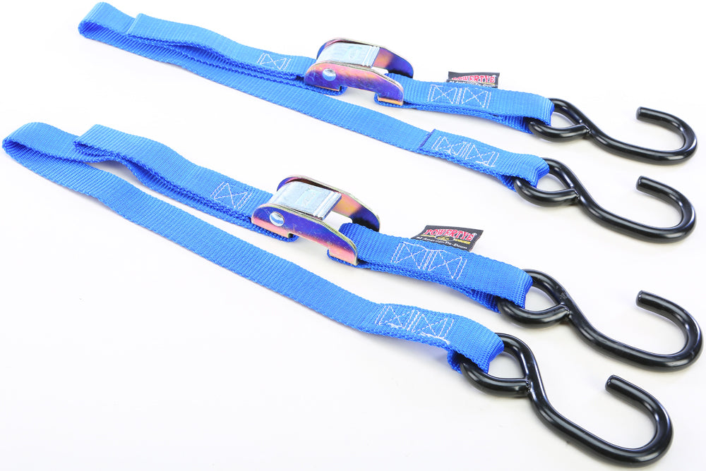 Tie-Down Cam S-Hook Watercraft 1"X3' Blue Pair - 29-1157 - Powertye