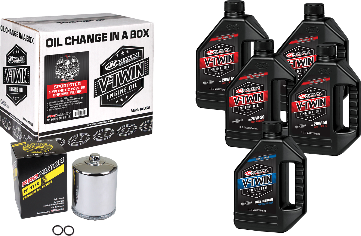 V-Twin Syn Oil Change Kit Xl Chrome Filter - 78-99936 - Maxima