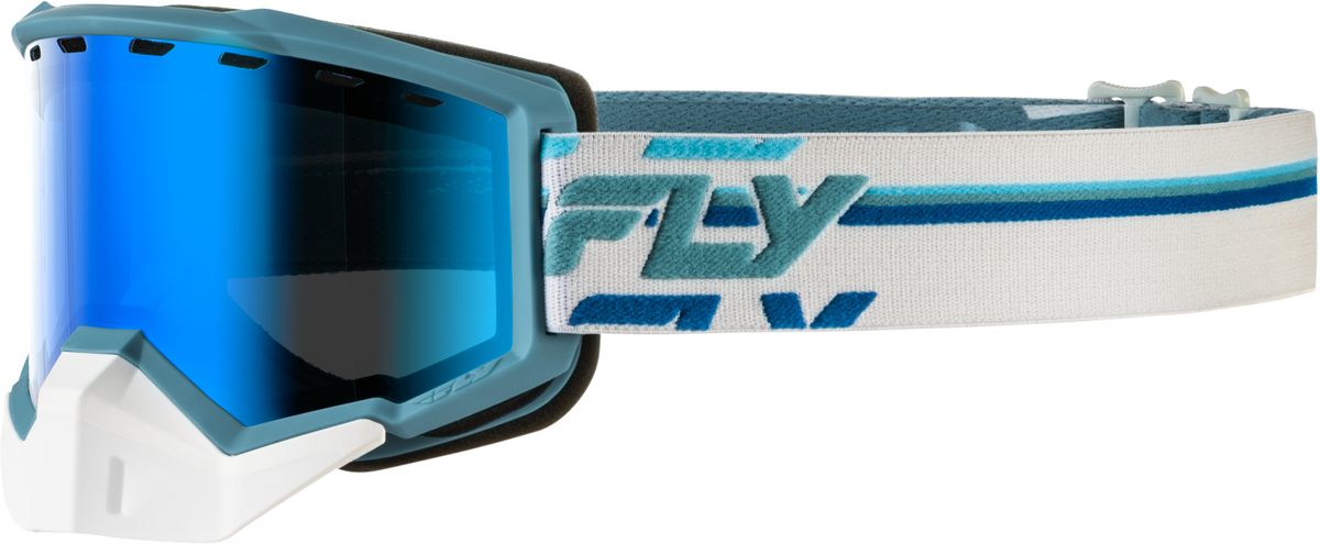 Focus Snow Goggle Whte/Blue W/Blue Mirror/Blue Lens - 37-50090 - Fly Racing