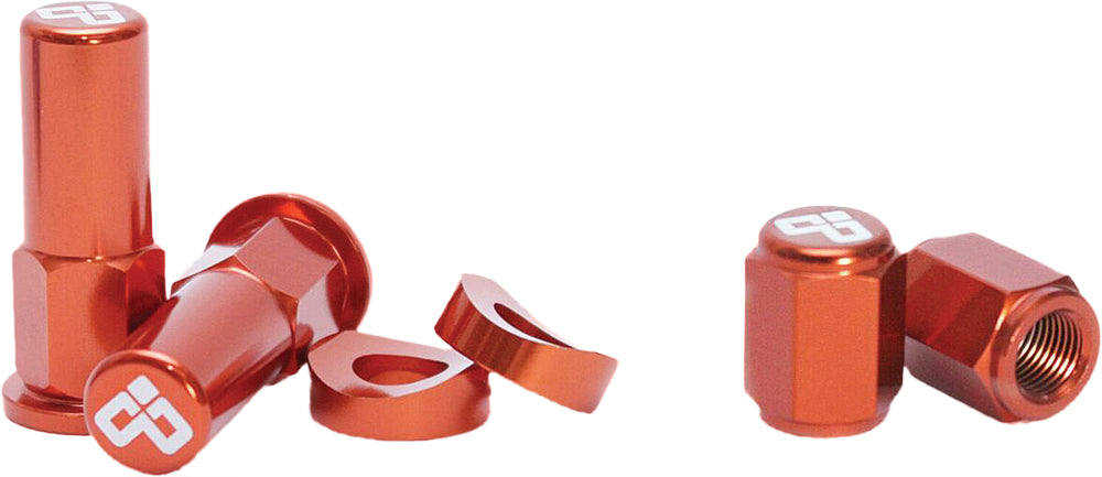 Rim Lock Nut & Valve Cap Kit Orange - 868-051O - Dubya