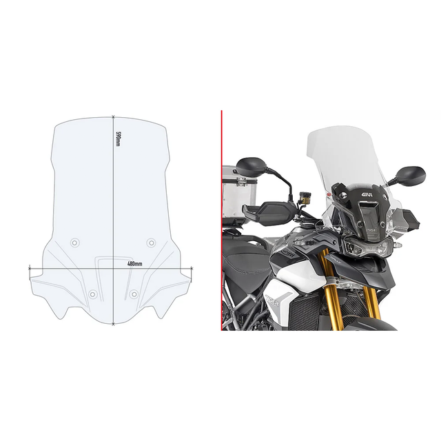 Windshield Specific Rally Clear Tri - 270-6678 - GIVI