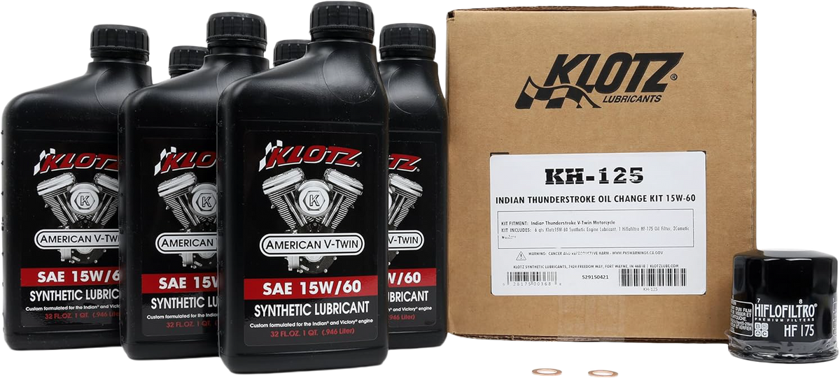 Indian Thunderstroke 6qt Synthetic Oil Change Kit - 842-0172 - Klotz Oil