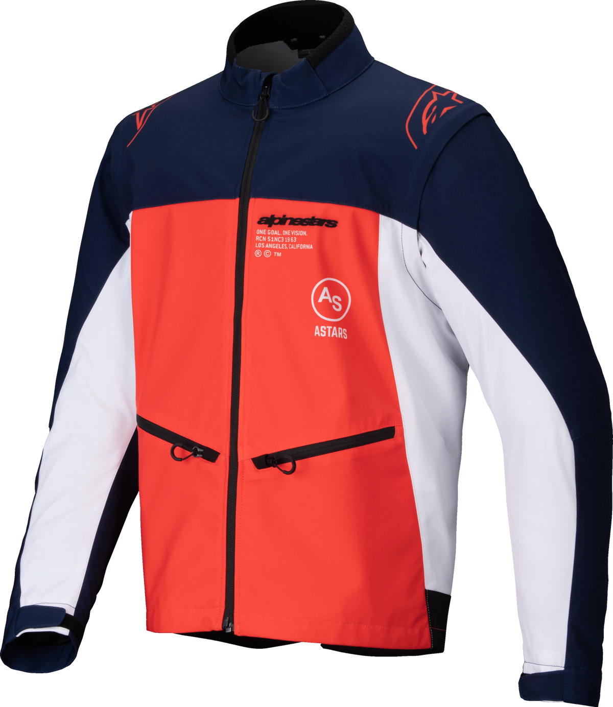 Lite-Dura Softshell Jacket Navy/Hot Orange/White Md - 482-00053M - alpine star