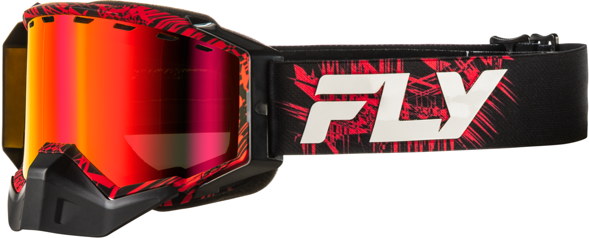 Zone Snow Goggle Red/Blk W/Red Mirror/Amber Lens - 37-50387 - Fly Racing
