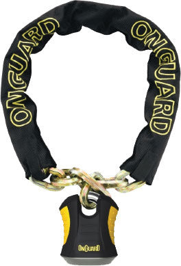Beast 8018 Chain With Keyed Padlock Black/Yellow 6 Ft - 57-9601 - OnGuard