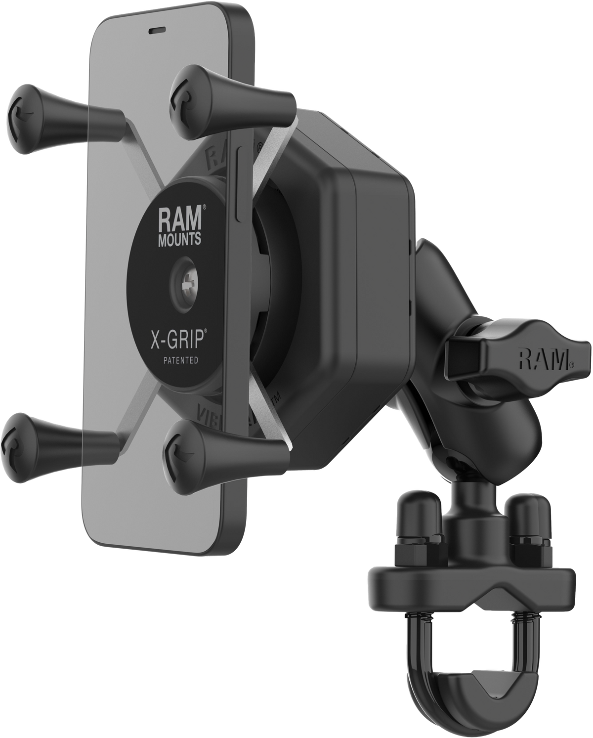 X-Grip Vibe-Safe Phone Mount With U-Bolt Base Short - 71-7071 - Ram