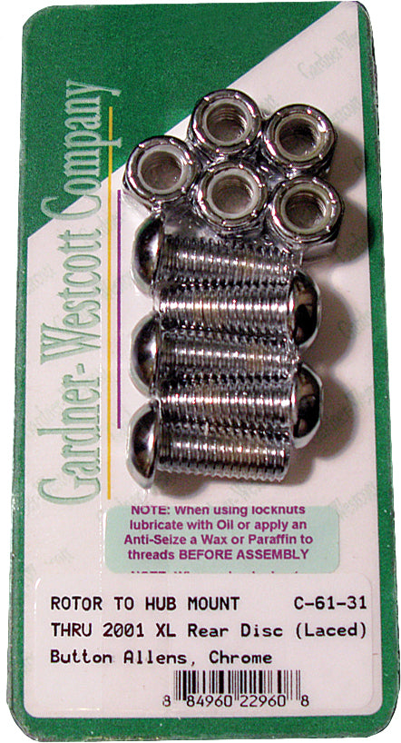 Rear Brake Rotor Allen Bolts 92-Up Big Twin Laced Wheel - 830-1062 - Gardner-Westcott