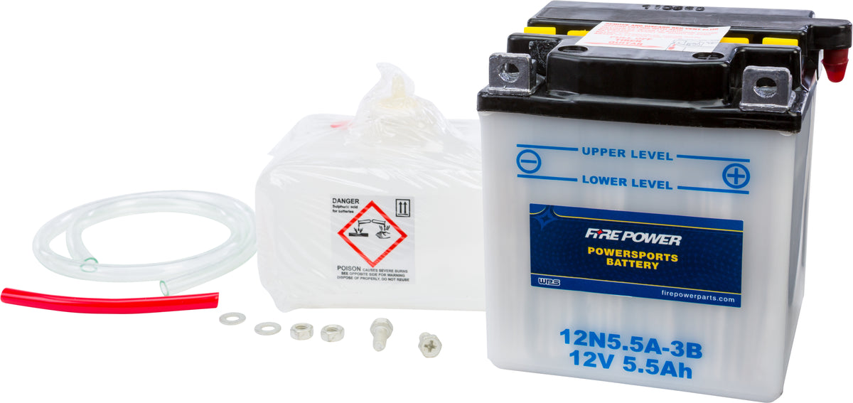 Battery W/Acid 12n5.5a-3b 12v - 490-2089 - Fire Power