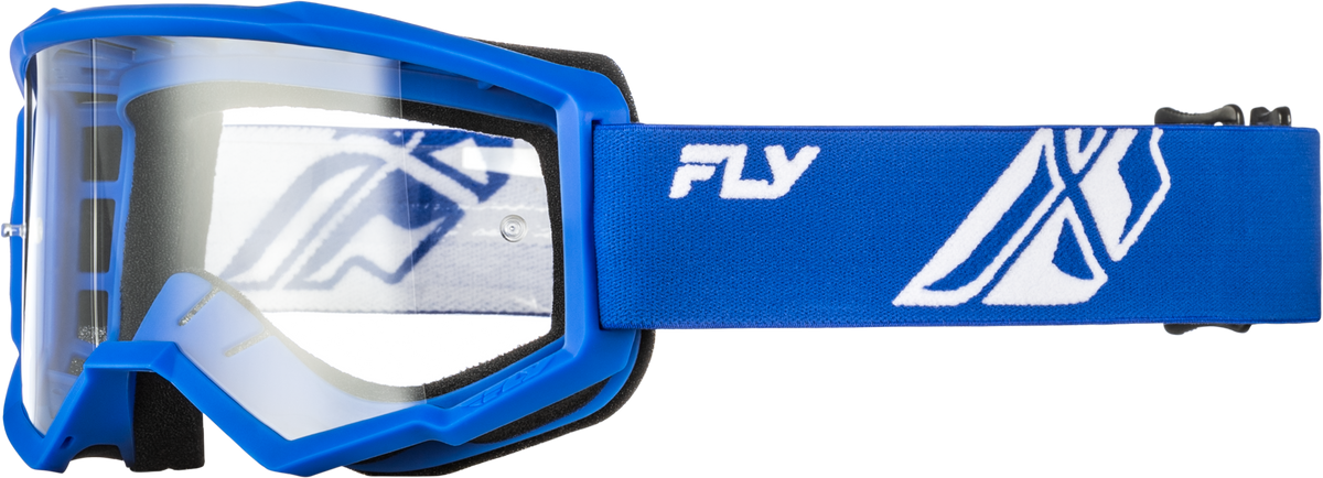 Youth Focus Goggle Blue/White W/ Clear Lens - 37-51162Y - Fly Racing
