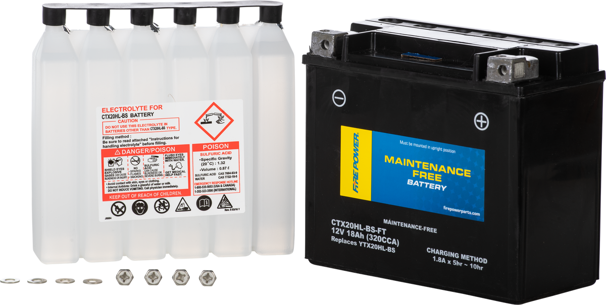 Battery Ctx20hl-Bs-Ft Maintenance Free - 49-3035 - Fire Power
