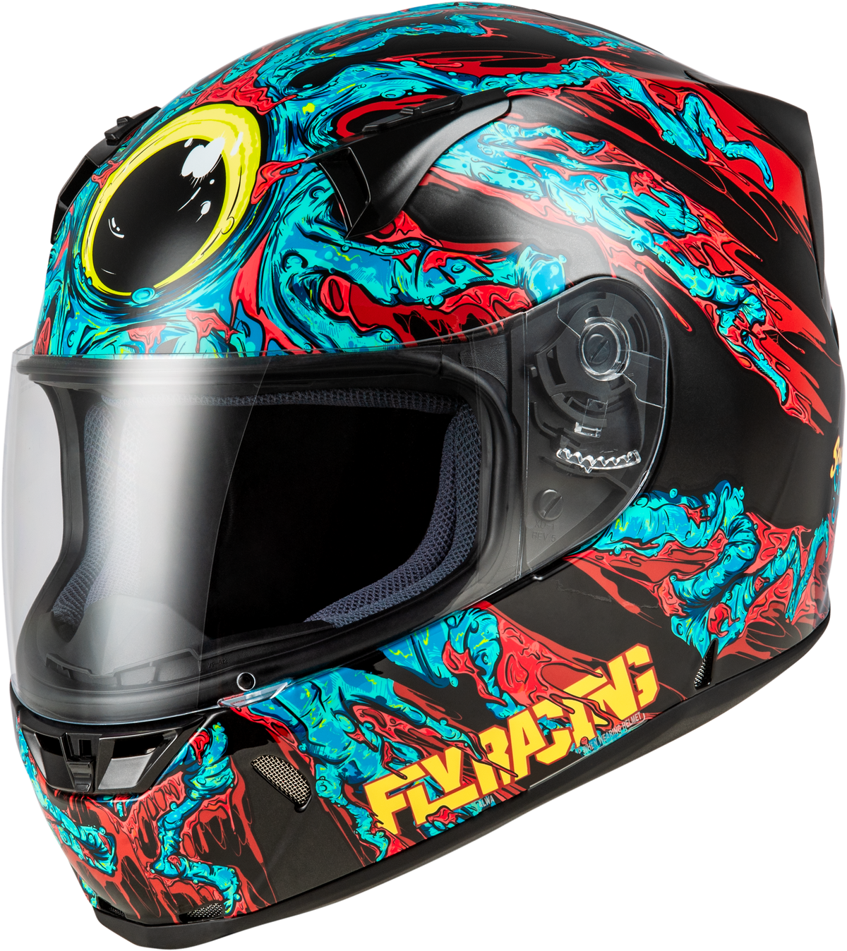 Revolt Space Creep Helmet Light Blue/Black/Red Xs - 73-8387XS - Fly Racing