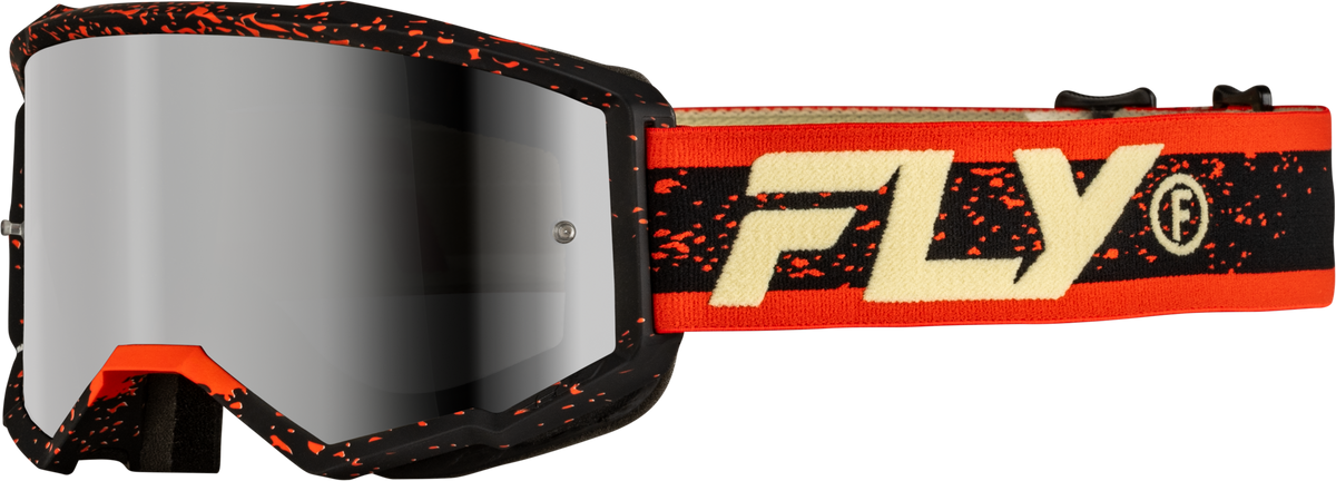 Yth Zone Goggle Blk/Red/Cream W/ Silver Mirror/Smoke Lens - 37-51527Y - Fly Racing