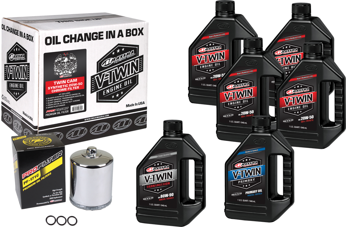 V-Twin Syn Oil Change Kit Tc Chrome Filter - 78-99934 - Maxima