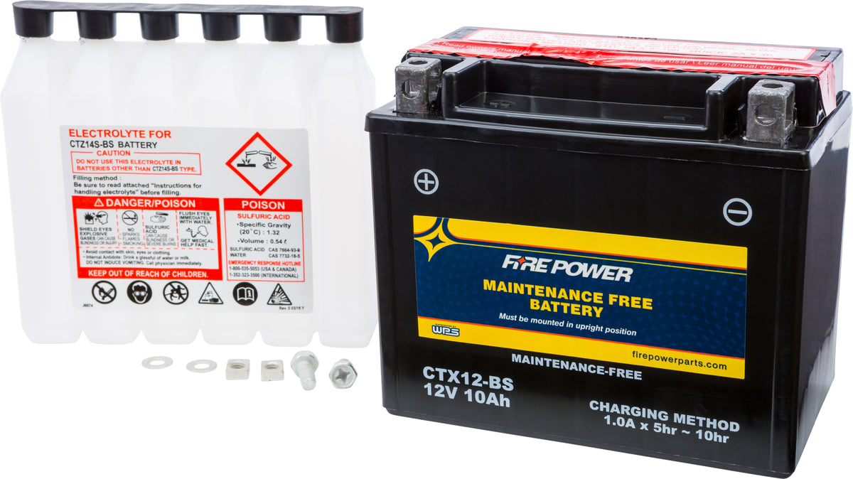 Battery Ctx12-Bs Maintenance Free - 49-2270 - Fire Power