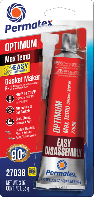 Optimum Red Rtv Silicone 3 Oz 12/Case - 59-9222 - Permatex
