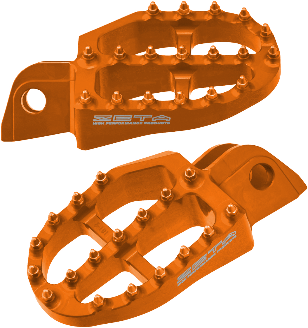 Aluminum Footpegs Orange - 634-3221 - ZETA