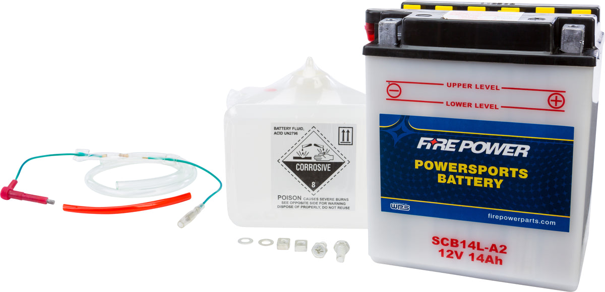 Battery W/Acid Scb14l-A2 /Sens 12v Heavy Duty - 490-2217 - Fire Power
