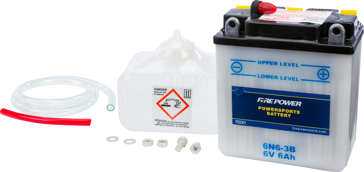 Battery W/Acid 6n6-3b 6v - 490-2053 - Fire Power