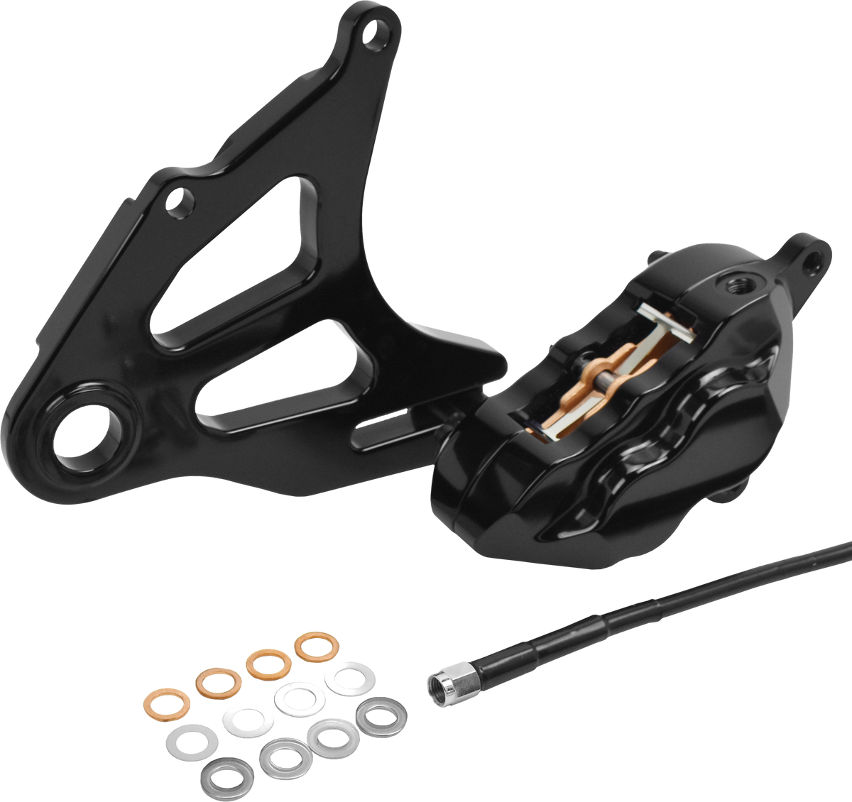 4 Pist Rear Caliper Kit Black St 18-Up - 750-04019 - Hawg Halters Inc