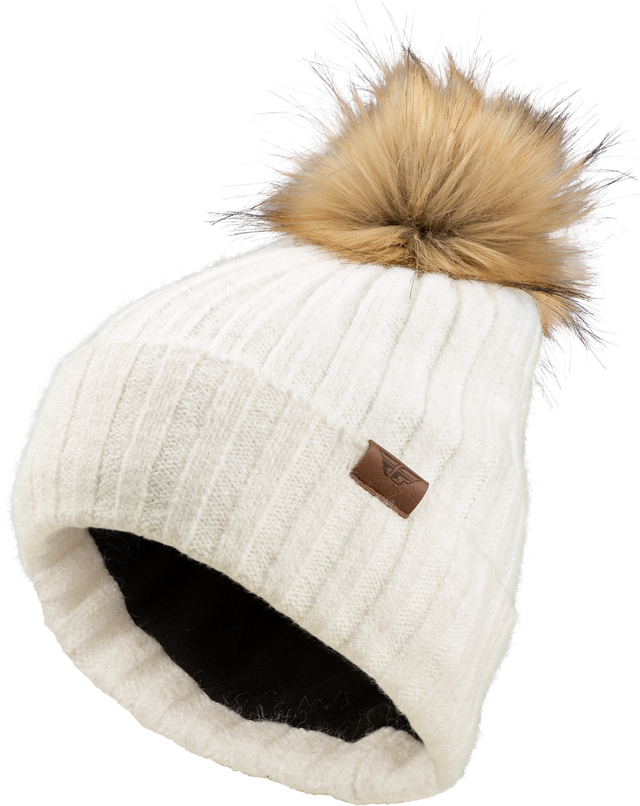 Fly Women'S Snow Pom Beanie Beige - 351-0995 - Fly Racing