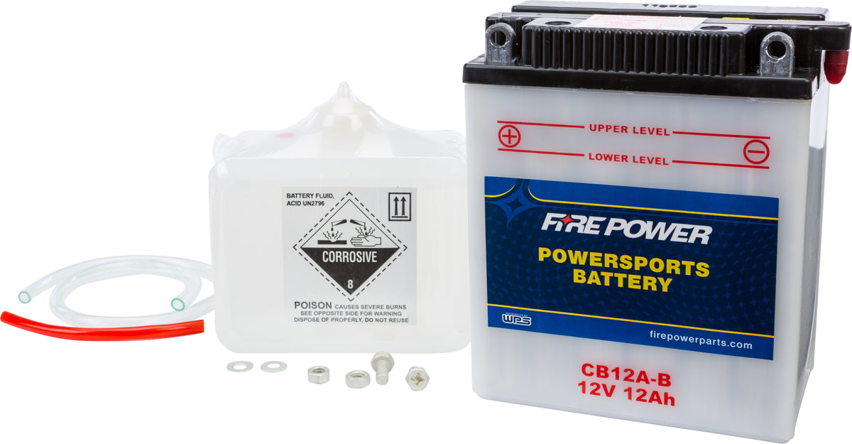Battery W/Acid Cb12a-B 12v Heavy Duty - 490-2196 - Fire Power