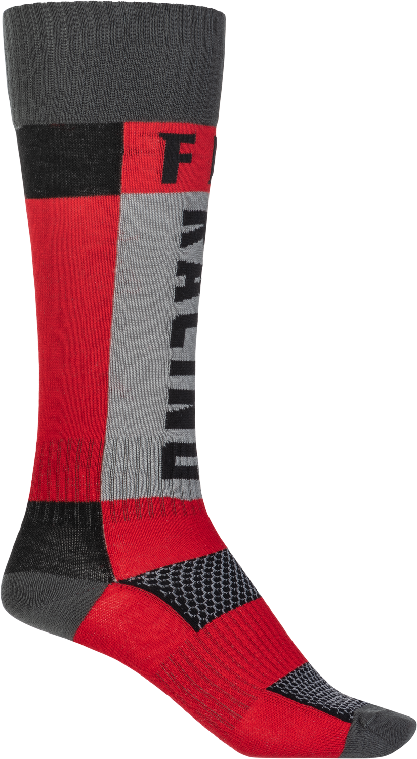 Mx Socks Thick Red/Grey Sm/Md - 350-0550S - Fly Racing