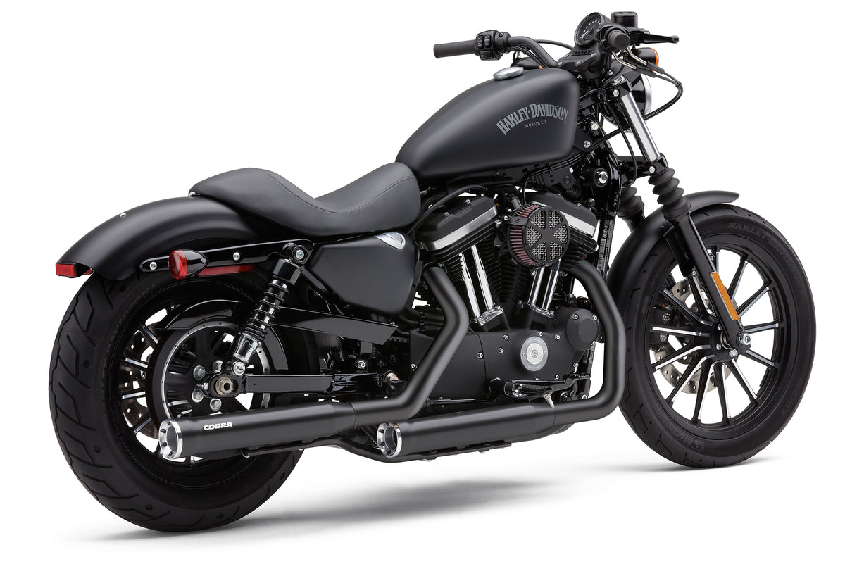 3" Rpt Slip-Ons Black Sportster 04-13 - 82-96021 - Cobra