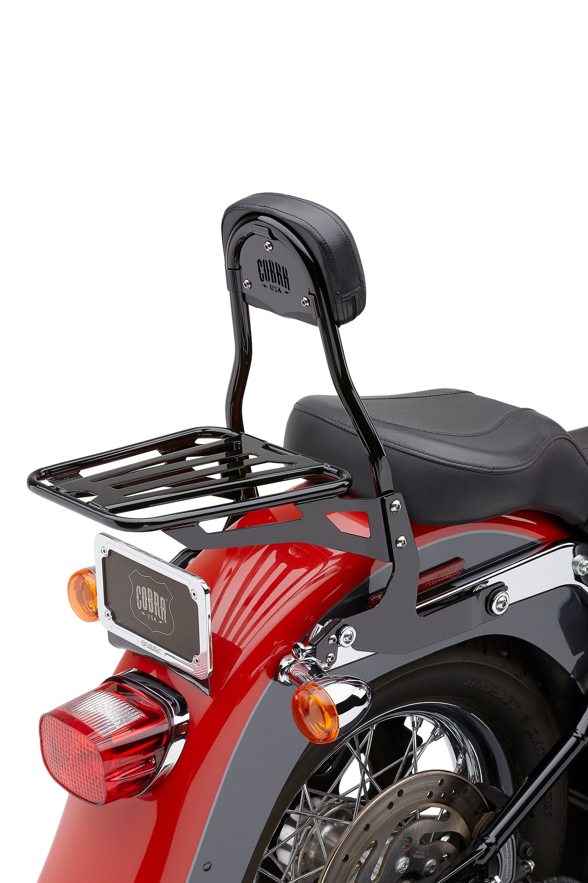 Detachable Bakcrest Round Black Softail 00-06 - 82-96108 - Cobra