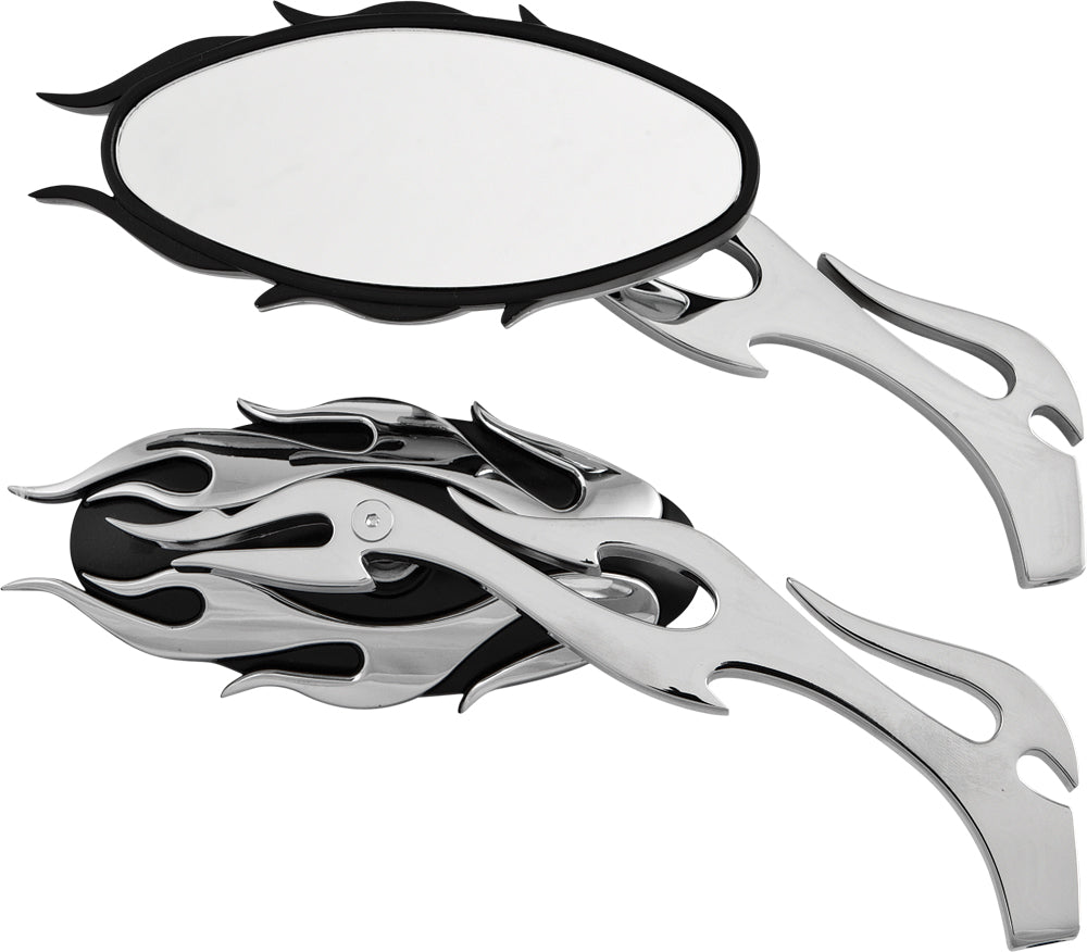 Mirrors Flame W/Flame Stem Black/Chrome - 820-0819 - HardDrive