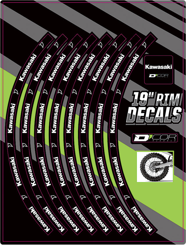 Rim Decals 19" Kawasaki Logo Rear - 862-9003 - DCOR