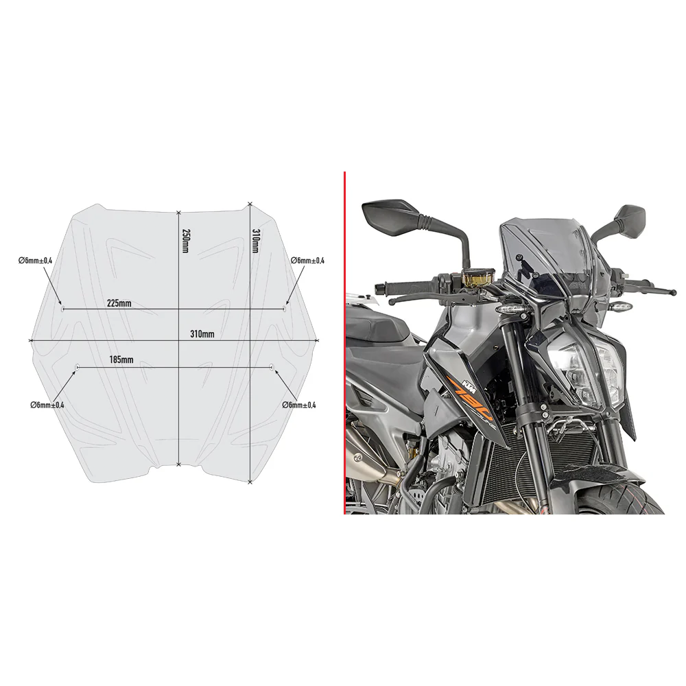 Windshield Specific Low Smoke Ktm - 270-6667 - GIVI
