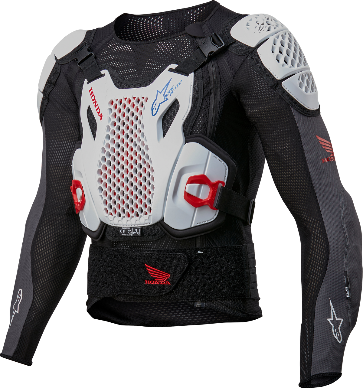 Honda Bionic + V2 Protection Jacket Blk/Wht/Blu/Br Red Md - 482-6154M - alpine star